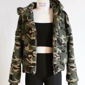 Camo Sherpa hoodie